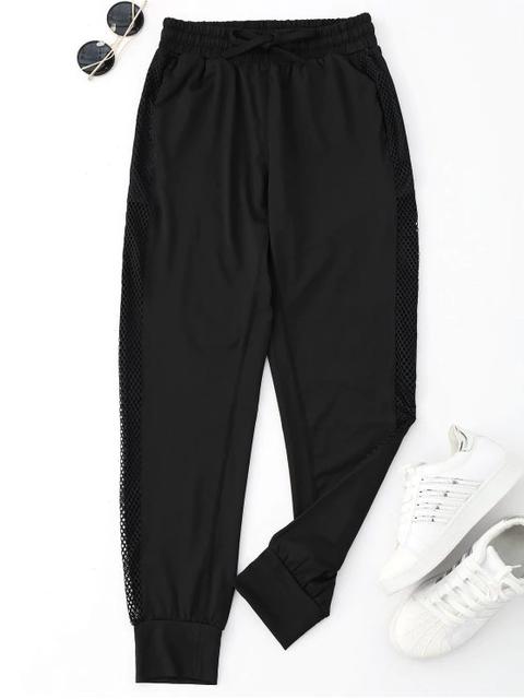 Drawstring Mesh Sporty Jogger Pants