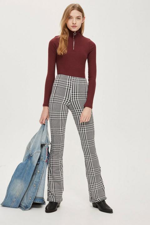 Checked Flared Trousers