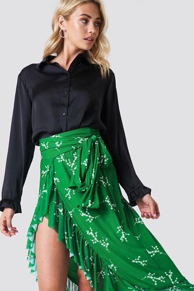 Na-kd Trend Satin Shirt - Black