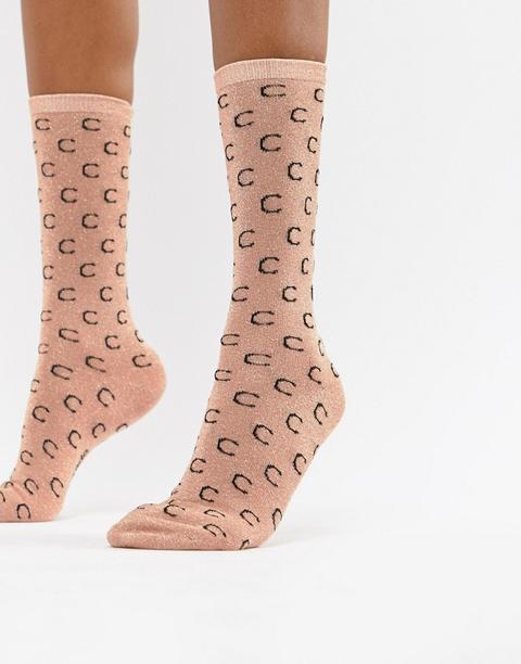 Custommade Signature C Ankle Socks In Metallic - 200 Copper