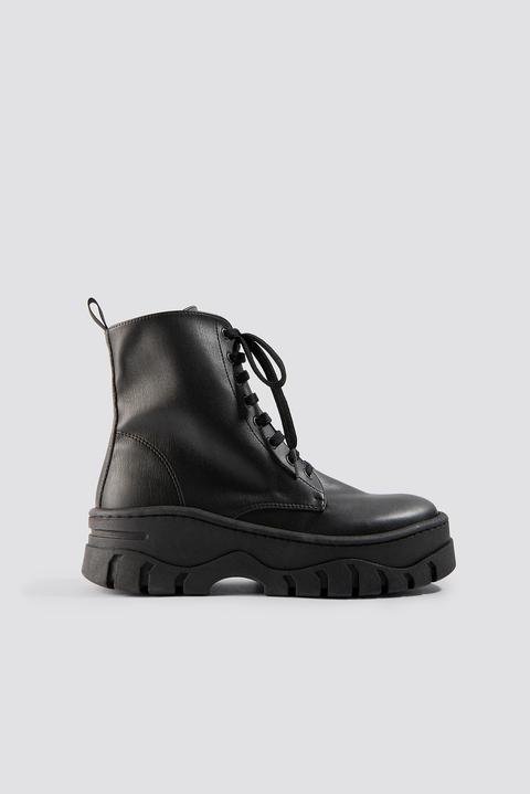 Na-kd Shoes Chunky Profile Combat Boots - Black