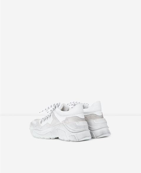 white leather platform trainers