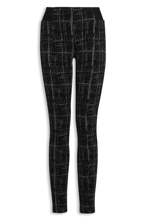 Black Check Jersey Leggings