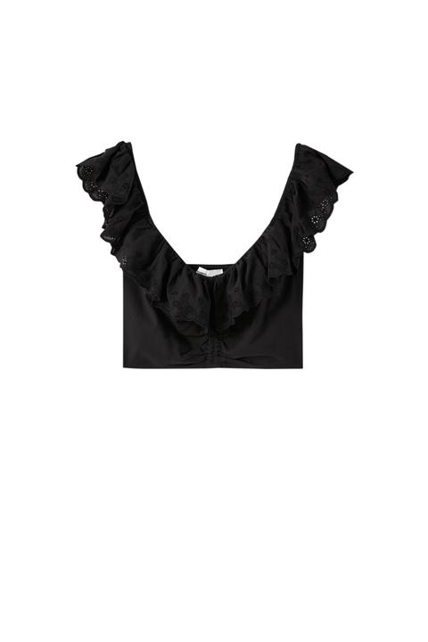 Top Cropped Volante Puntilla