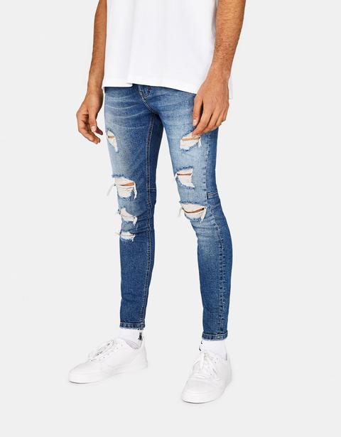 Jeans Super Skinny Fit Con Rotos