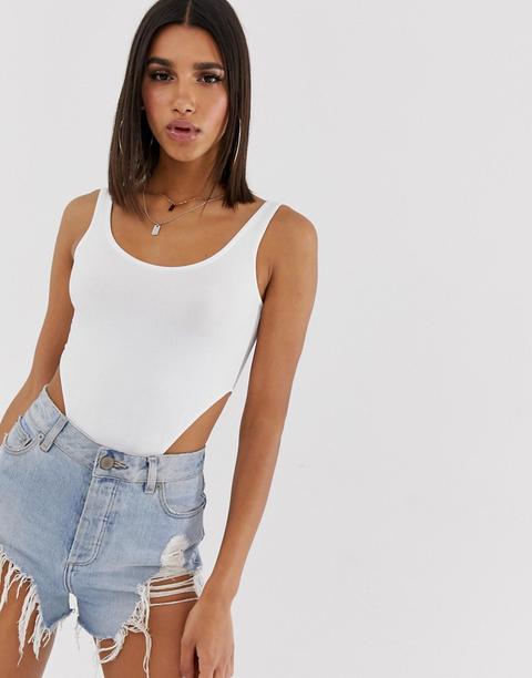 Asos Design - Weißer Body Mit Extremen Ausschnitten - Weiß