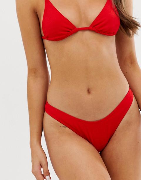 Twiin Zeta Brazilian Bikini Bottom In Red
