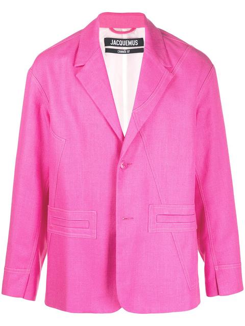 Jacquemus Blazer Boxy À Simple Boutonnage - Rose