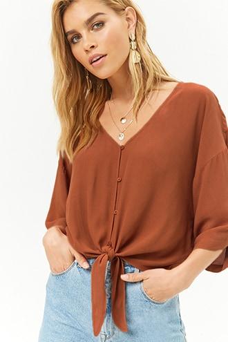 forever 21 tie front top