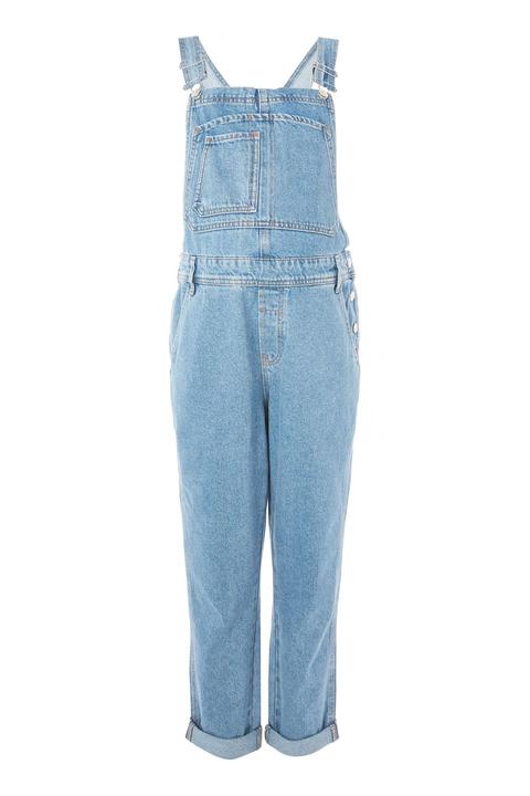 Womens Maternity Stone Wash Dungarees - Mid Stone, Mid Stone