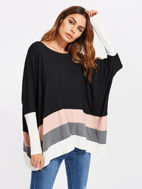 Top Oversized De Color Block