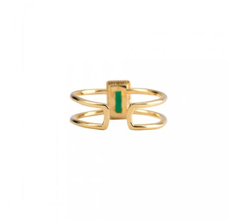 Anillo Clover Oro Emerald