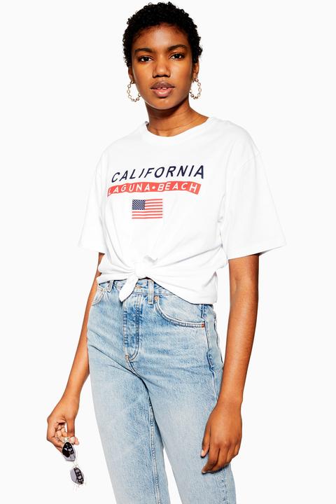 Womens California Beach Knot Crop T 