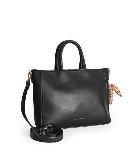 Bolso Tote Hanger Pompon Negro