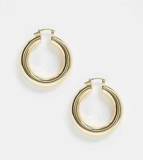 House Of Freedom At Topshop Gold Plated Thick Hoop Earrings