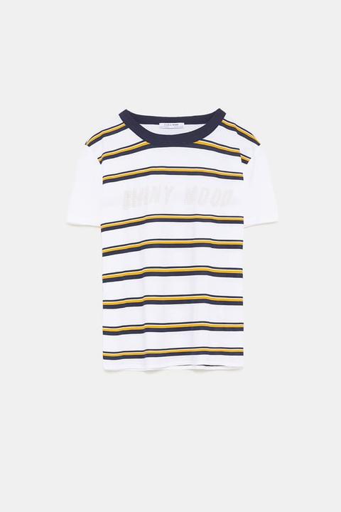 Gestreiftes T-shirt Mit Schmuckperlen