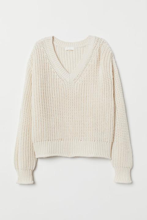 H & M - Pullover In Maglia - Bianco