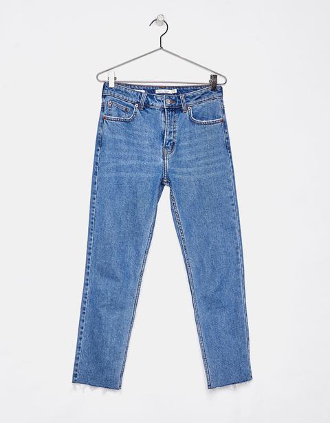 Jeans Straight Cropped High Rise