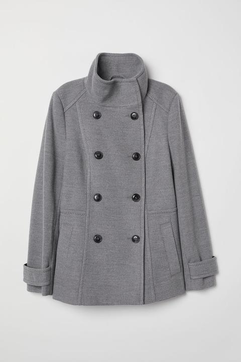 Chaqueta De Doble Botonadura - Gris