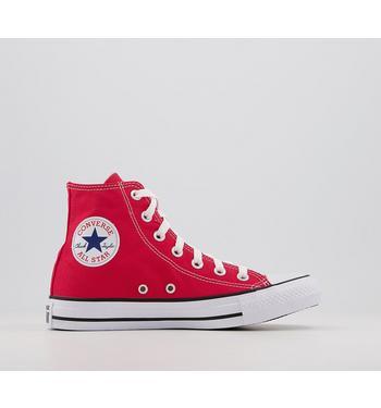 Converse All Star Hi Trainers Red Canvas