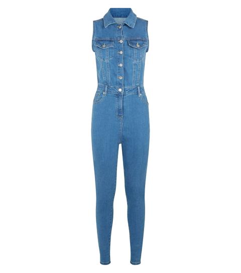 denim button jumpsuit