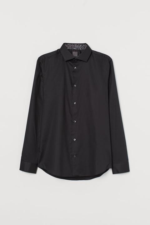 Camisa En Algodón Premium - Negro