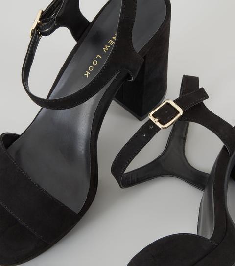 wide fit black platform heels