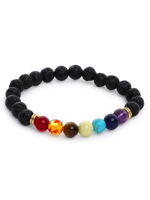 Multicolor Beaded Faux Stone Stretch Bracelet