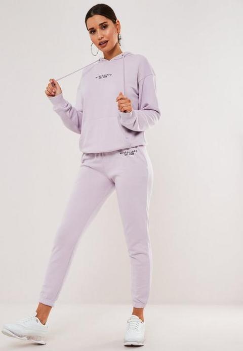 Lilac Missguided Pocket Hoodie And Joggers Co Ord Set, Lilac