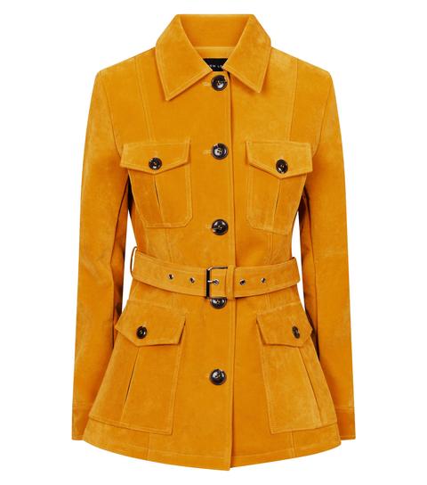 Mustard Suedette Belted Utility Jacket New Look