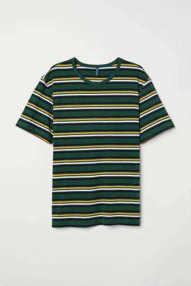 H & M - Camiseta De Rayas - Verde