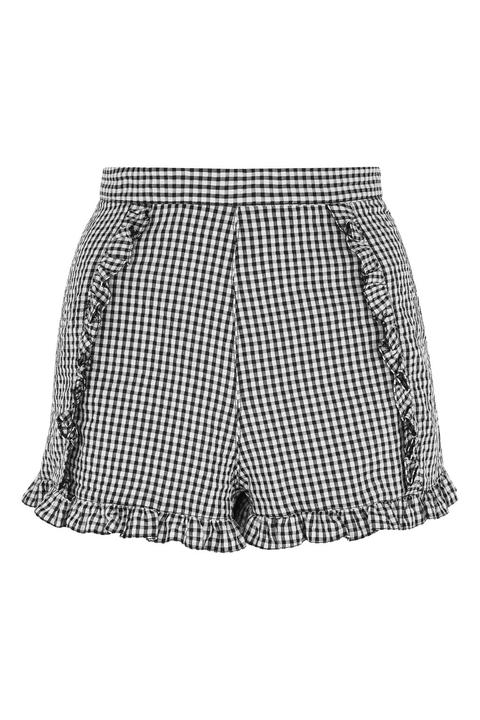 Gingham Crinkle Shorts