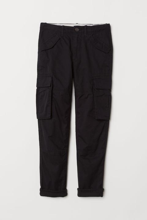 Pantalón Cargo Forrado - Negro