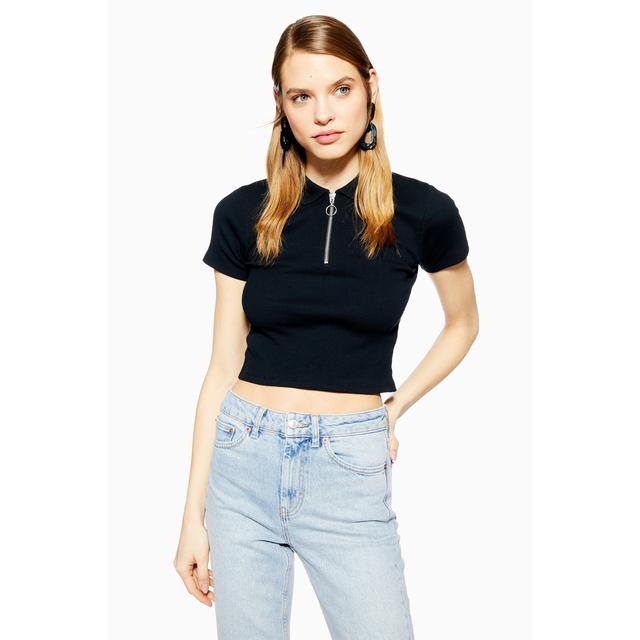 topshop zip polo