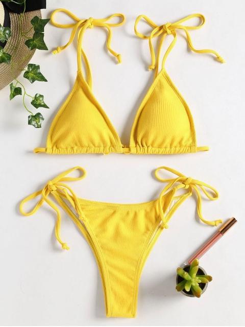 Tie Shoulder String Bikini