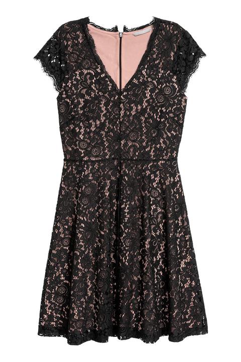 H & M - Abito In Pizzo - Nero