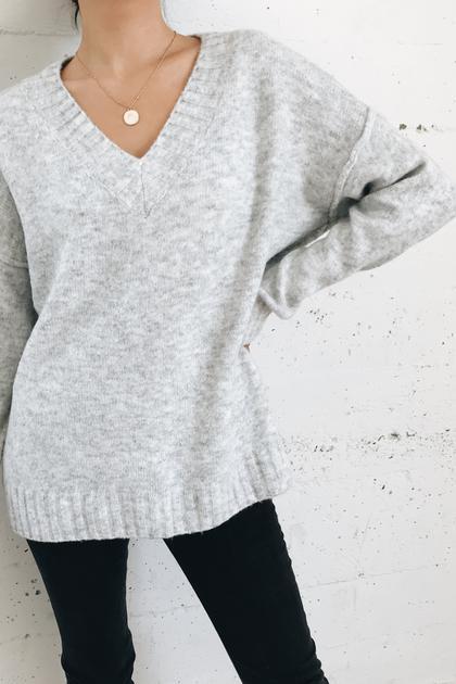 Heather V-neck Sweater