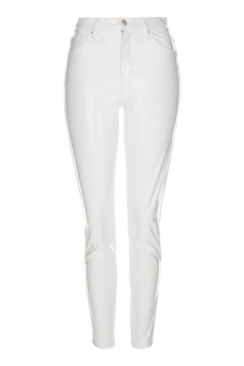 Womens Moto White Vinyl Jamie Jeans - White, White