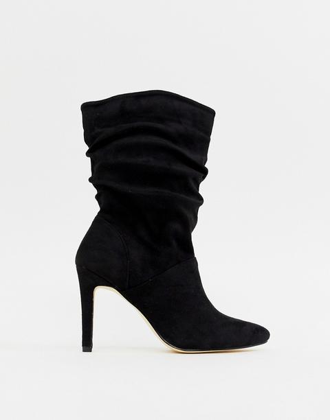 London Rebel Rouched Stiletto Boots