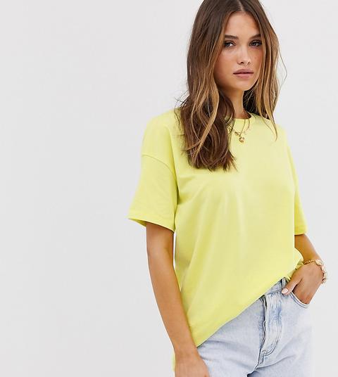 Camiseta Extragrande Amarilla De Stradivarius-amarillo