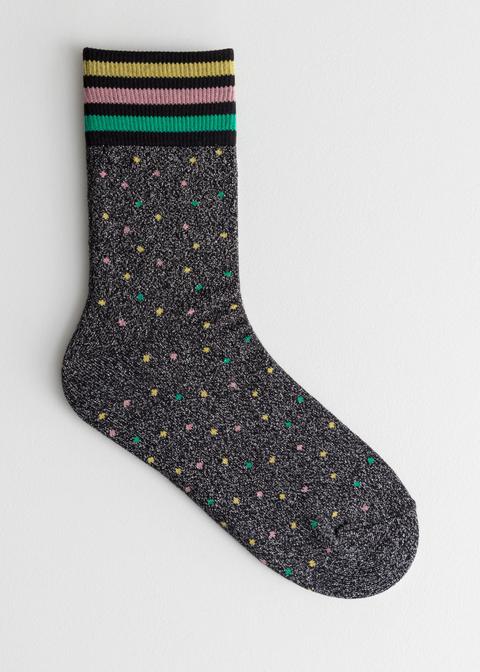 Glitter Varsity Stripe Socks