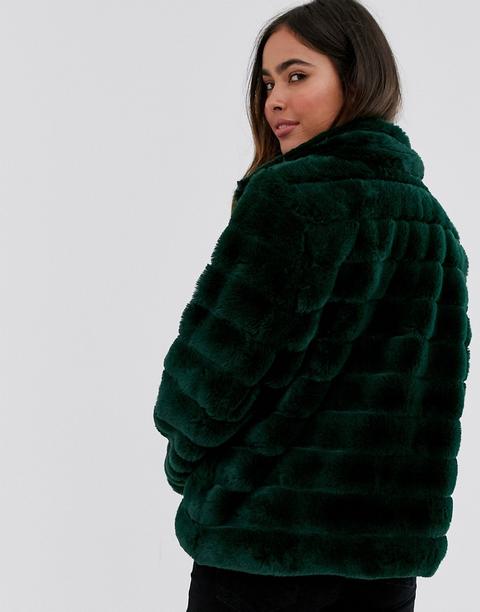 Dark Green Faux Fur Coat 53 Off, Green Fur Coat Womens