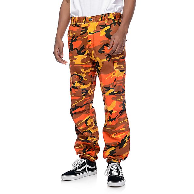 rothco bdu savage orange camo cargo pants