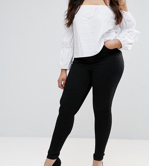 Asos Design Curve 'sculpt Me' Premium Jeans In Clean Black