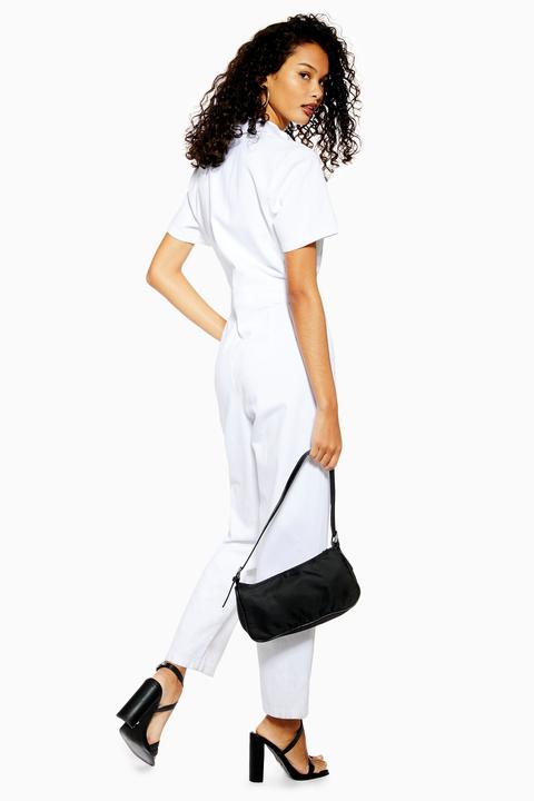 topshop white denim boiler suit