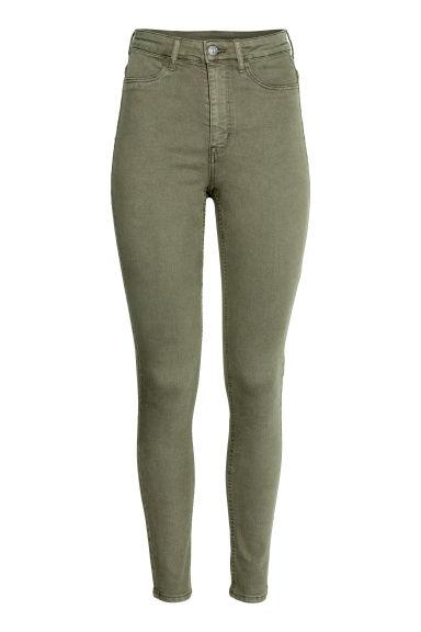 H & M - Super Skinny High Jeans - Verde