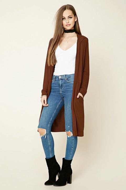 Longline Hooded Cardigan