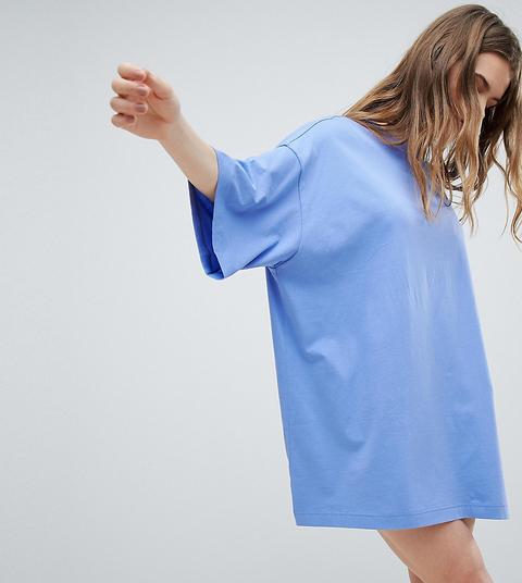 Weekday Huge T-shirt Dress-blue
