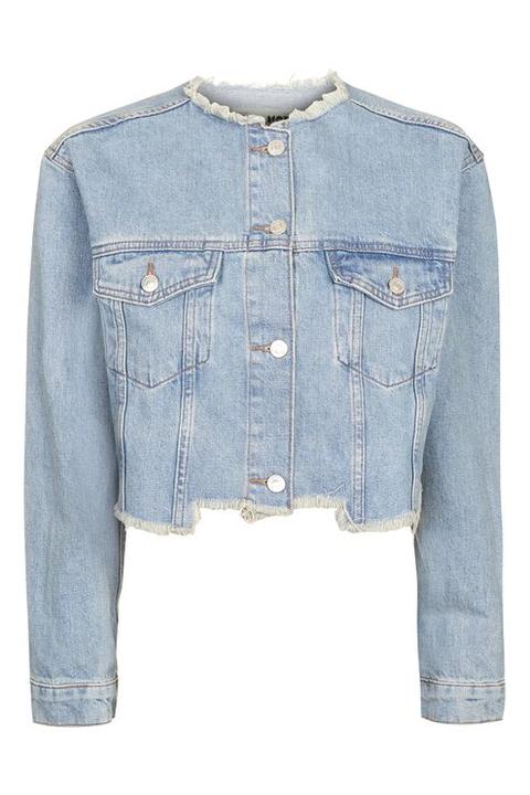 Moto Choppy Crop Denim Jacket