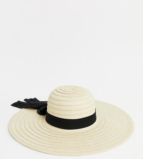 Esclusiva South Beach - Cappello Di Paglia Oversize Con Fiocco - Beige